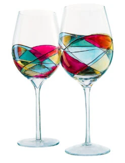 The Wine Savant Artisanal Hand Painted Renaissance Romantic Stain-glassed Windows Wine Glasses Set Of 2 - Gift Idea For Her, Him, Birthday, Housewarming - Extra Large Goblets 29OZ (Stemmed) 7 The Wine Savant Artisanal Hand Painted Renaissance Romantic Stain-glassed Windows Wine Glasses Set Of 2 - Gift Idea For Her, Him, Birthday, Housewarming - Extra Large Goblets 29OZ (Stemmed) -Refined Spirits Store 001 2