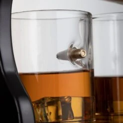 Gun Large Decanter Set Bullet Glasses - Limited Edition Elegant Rifle Gun Whiskey Decanter 22.5" 1000ml With 4 Bullet Whiskey Glasses And Mohogany Wooden Base By The Wine Savant -Refined Spirits Store 007 4