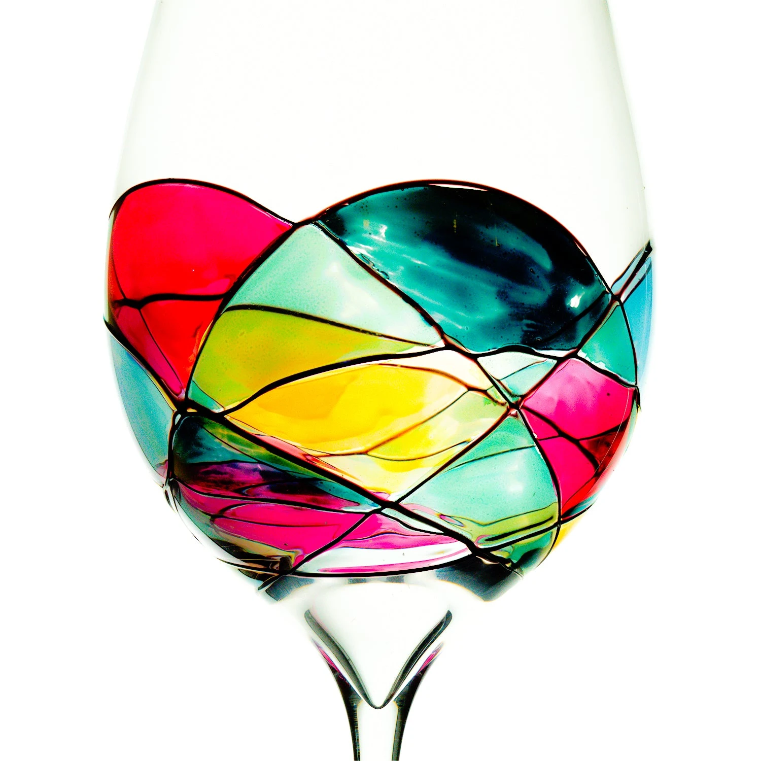 The Wine Savant Artisanal Hand Painted Renaissance Romantic Stain-glassed Windows Wine Glasses Set Of 2 - Gift Idea For Her, Him, Birthday, Housewarming - Extra Large Goblets 29OZ (Stemmed) 3 The Wine Savant Artisanal Hand Painted Renaissance Romantic Stain-glassed Windows Wine Glasses Set Of 2 - Gift Idea For Her, Him, Birthday, Housewarming - Extra Large Goblets 29OZ (Stemmed) - Image 3