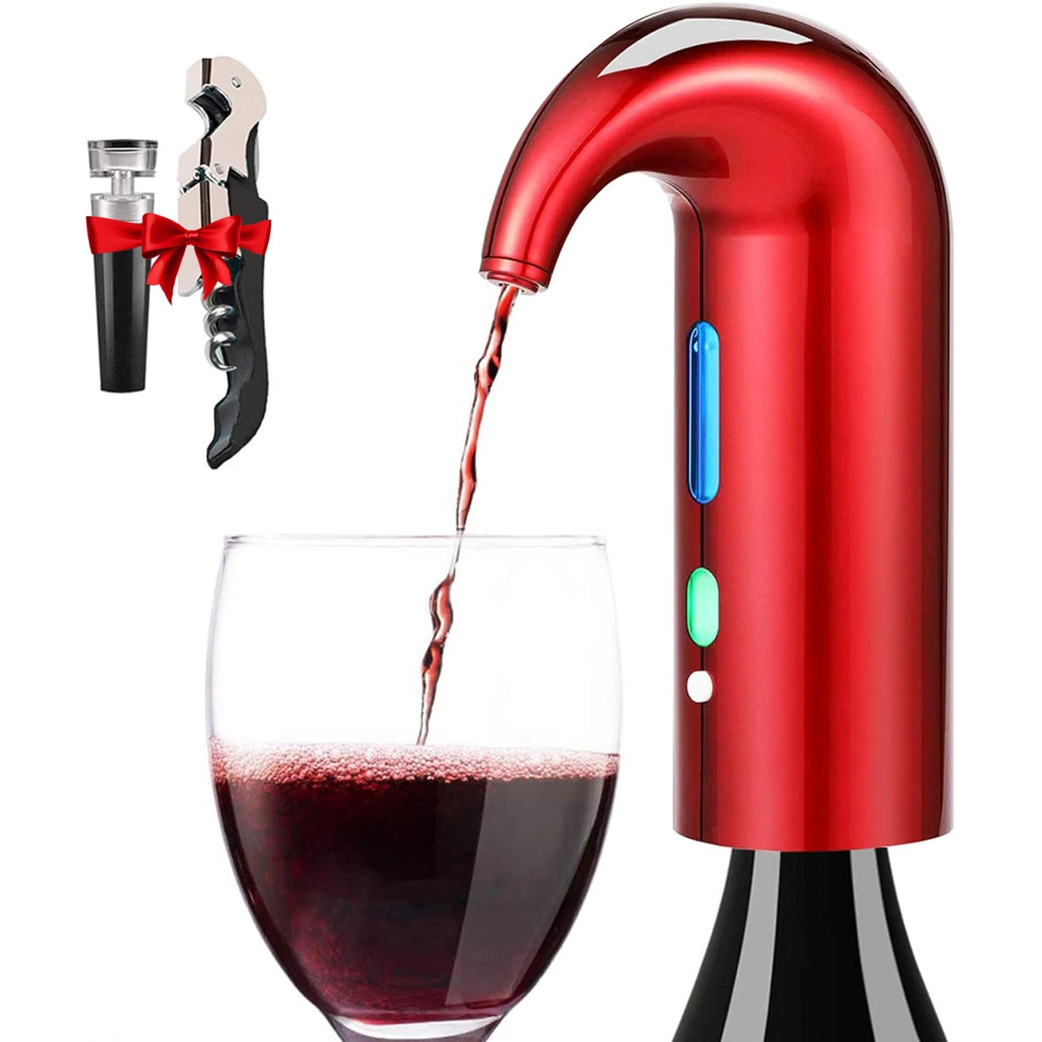 Electric Wine Aerator Dispenser - Portable Premium Wine Accessory For Red & White Wines, Touch Activated Aeration For Wine And Spirit - Beginner And Enthusiast - Spout Pourer - Wine Gifts 1 Electric Wine Aerator Dispenser - Portable Premium Wine Accessory For Red & White Wines, Touch Activated Aeration For Wine And Spirit - Beginner And Enthusiast - Spout Pourer - Wine Gifts