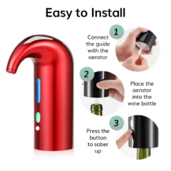 Electric Wine Aerator Dispenser - Portable Premium Wine Accessory For Red & White Wines, Touch Activated Aeration For Wine And Spirit - Beginner And Enthusiast - Spout Pourer - Wine Gifts 15 Electric Wine Aerator Dispenser - Portable Premium Wine Accessory For Red & White Wines, Touch Activated Aeration For Wine And Spirit - Beginner And Enthusiast - Spout Pourer - Wine Gifts -Refined Spirits Store 01easyinstall 1