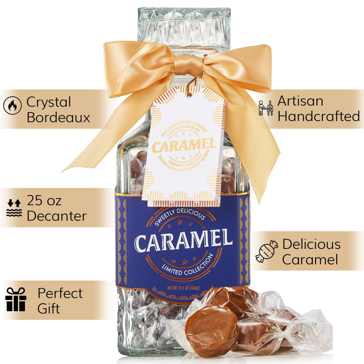 Father's Day Gifts For Men Dad, Chocolate Caramels Candy Gift, Glass Whiskey Decanter Bourbon, Scotch & Liquor, Birthday Gift Daughter Son, Best Dad Father Husband Presents Food Gift Basket Men Women 4 Father's Day Gifts For Men Dad, Chocolate Caramels Candy Gift, Glass Whiskey Decanter Bourbon, Scotch & Liquor, Birthday Gift Daughter Son, Best Dad Father Husband Presents Food Gift Basket Men Women - Image 4
