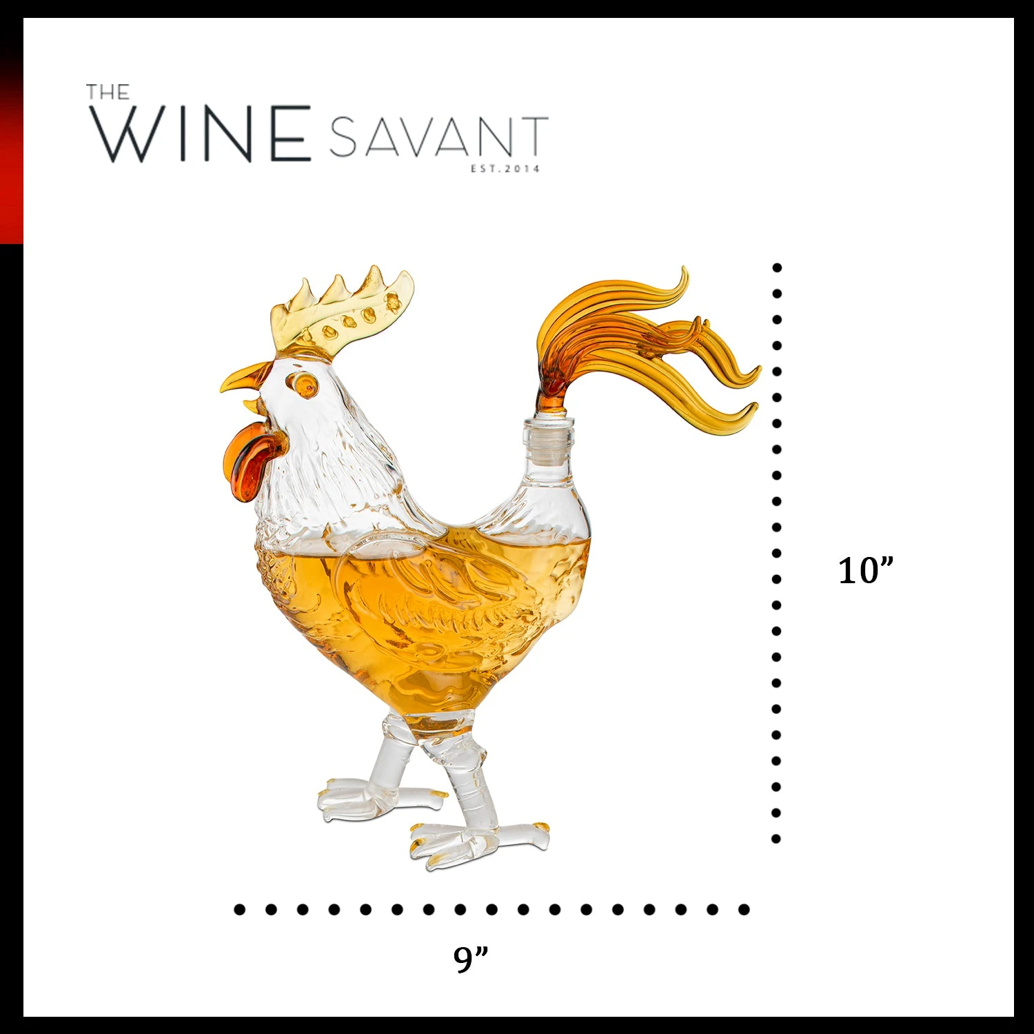 Cock - Chicken Decanter 500ml Whiskey And Wine Decanter - By The Wine Savant, Rooster Glass Decanter For Whiskey, Scotch, Spirits, Wine Or Vodka For Whiskey Lovers 6 Cock - Chicken Decanter 500ml Whiskey And Wine Decanter - By The Wine Savant, Rooster Glass Decanter For Whiskey, Scotch, Spirits, Wine Or Vodka For Whiskey Lovers - Image 6