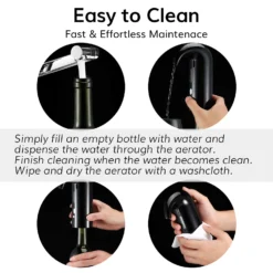 Electric Wine Aerator Dispenser - Portable Premium Wine Accessory For Red & White Wines, Touch Activated Aeration For Wine And Spirit - Beginner And Enthusiast - Spout Pourer - Wine Gifts 13 Electric Wine Aerator Dispenser - Portable Premium Wine Accessory For Red & White Wines, Touch Activated Aeration For Wine And Spirit - Beginner And Enthusiast - Spout Pourer - Wine Gifts -Refined Spirits Store 05cleaning 1