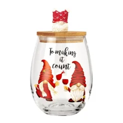 Christmas Gnome Wine & Water Glasses With Dwarf Wood Cover - Set Of 2-17.5oz - Santa Holiday Festive Gnomes Stemless Clear Wine Glass For Red Or White Wine - Wines Glass For Women Friends Men Sister 9 Christmas Gnome Wine & Water Glasses With Dwarf Wood Cover - Set Of 2-17.5oz - Santa Holiday Festive Gnomes Stemless Clear Wine Glass For Red Or White Wine - Wines Glass For Women Friends Men Sister -Refined Spirits Store 06 6