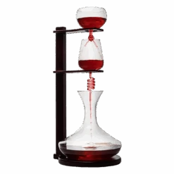 Wine Tower Decanting & Aerator Set By The Wine Savant - Unique Wine Decanter - 3 Aerating Parts - Upper, Middle & Lower Aerators - Whisky & Wines Carafe, Proven To Enhance & Improves Flavor & Aromas