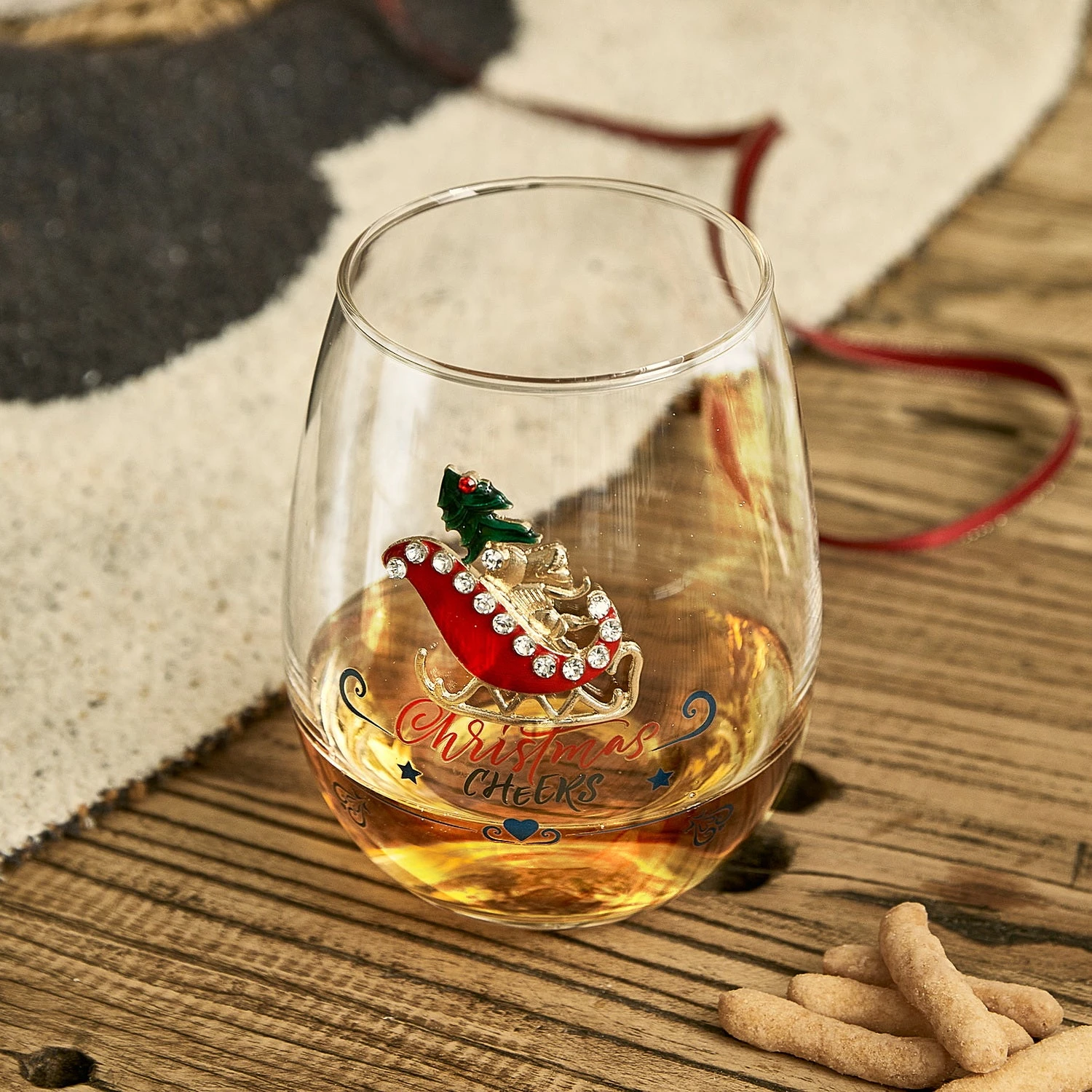Crystal Christmas Santa's Sleigh Wine & Water Glasses - Set Of 2, 17.5oz - Xmas Diamond Merry Christmas Santa Holiday Festive Theme Stemless Glass - New Year Holiday Gifts For Men Women Friend Family 4 Crystal Christmas Santa's Sleigh Wine & Water Glasses - Set Of 2, 17.5oz - Xmas Diamond Merry Christmas Santa Holiday Festive Theme Stemless Glass - New Year Holiday Gifts For Men Women Friend Family - Image 4