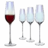 The Wine Savant Iridescent Glasses - Crystal Luster Radiance Set Of 4 - Rainbow Colored Stemware Glassware, Durable Pearl Color Champagne Glasses, An Ethereal Shine (Tall Flutes)
