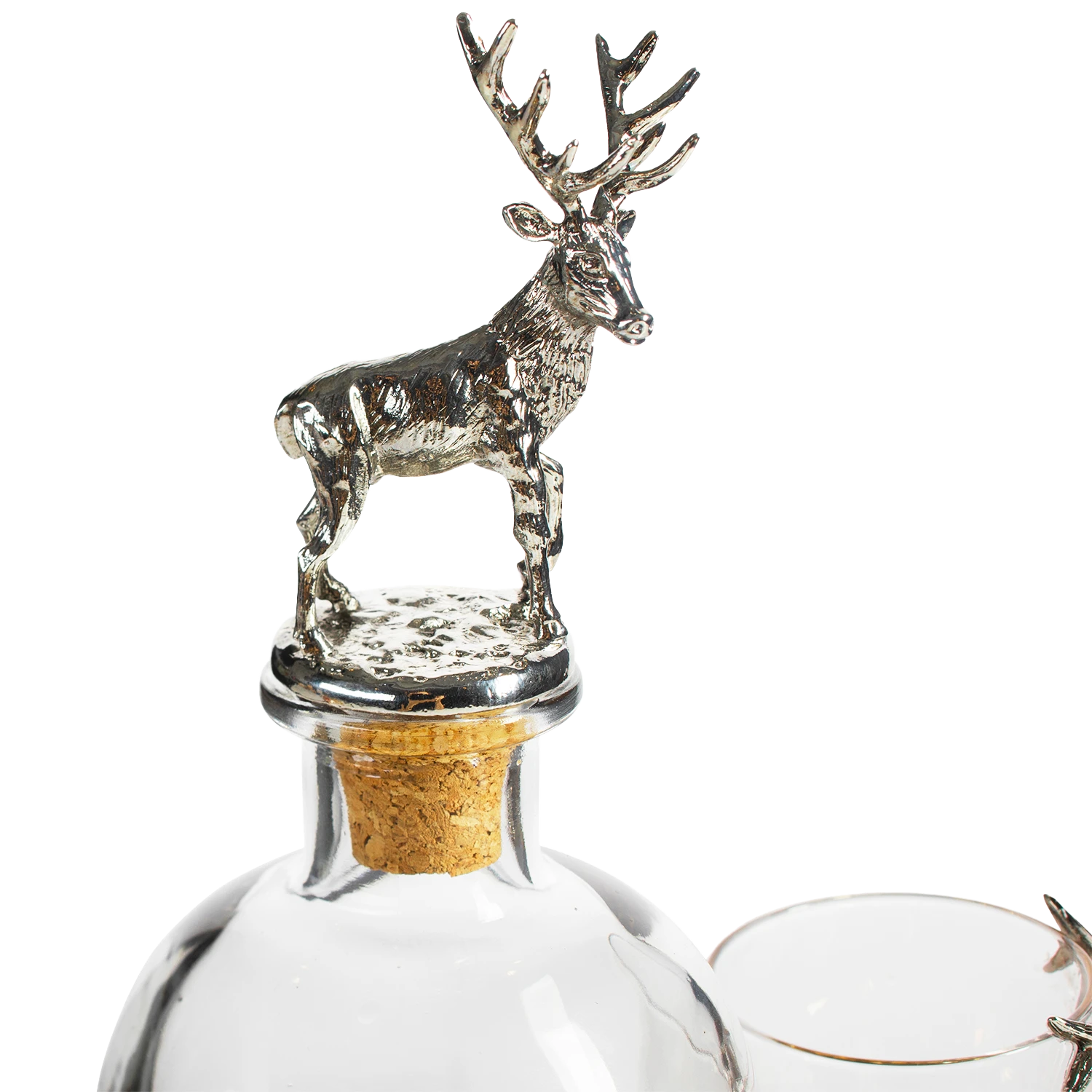 Stag Antler Decanter Set With 2 Stag Glasses - Antique Pewter Whiskey Decanter Set Elegant Liquor Decanter Gift Set For Bar By The Wine Savant - Luxury Decanter For Bourbon, Scotch, Or Whiskey 750ml 4 Stag Antler Decanter Set With 2 Stag Glasses - Antique Pewter Whiskey Decanter Set Elegant Liquor Decanter Gift Set For Bar By The Wine Savant - Luxury Decanter For Bourbon, Scotch, Or Whiskey 750ml - Image 4