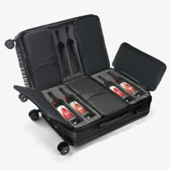 Wine Suitcase For Airplanes 12 Bottle, With Wine Carrier Cases Bags, Black Luggage Carrier With TSA Approved Lock And Removable Inserts To Carry Wine Liquor Alcohol During Travel, Gift For Wine Lovers -Refined Spirits Store 159621704781091 .pic hd 6