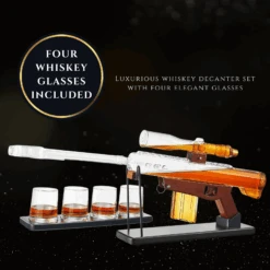 Gifts For Men Dad, Whiskey Decanter Set - Sniper Scope Glass Gun AR Limited Edition, Silencer Stopper - 22oz & 4, 5oz Bullet Glasses - Birthday Gift - Drinking Party, Liquor, Vodka -Refined Spirits Store 1 48