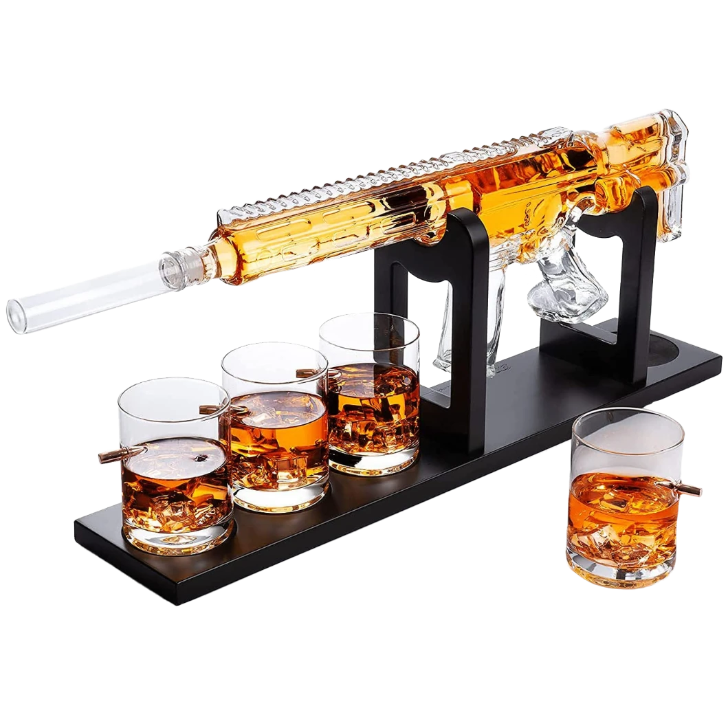 (CANADA ONLY) AR15 Whiskey Gun Decanter Set 1000 Ml & 4 12oz Bullet Glasses 1 (CANADA ONLY) AR15 Whiskey Gun Decanter Set 1000 Ml & 4 12oz Bullet Glasses
