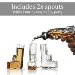(CANADA ONLY) Pistol Whiskey Gun Decanter & Shot Glasses Set -Refined Spirits Store 21 9add11a2 2a79 4269 baf2 aec64d52260a