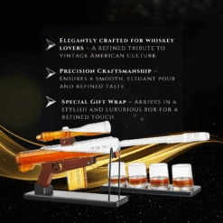 Gifts For Men Dad, Whiskey Decanter Set - Sniper Scope Glass Gun AR Limited Edition, Silencer Stopper - 22oz & 4, 5oz Bullet Glasses - Birthday Gift - Drinking Party, Liquor, Vodka -Refined Spirits Store 2 44