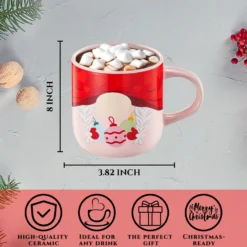 Mug With Hot Cocoa Mix & Marshmallows - Delicious Double Hot Chocolate Mix Filled With Marshmallow - Kids Fun Gift Holiday Santa Elves Christmas, Ceramic Childrens Eggnog Festive Gifts, Red Elf Mug 10 Mug With Hot Cocoa Mix & Marshmallows - Delicious Double Hot Chocolate Mix Filled With Marshmallow - Kids Fun Gift Holiday Santa Elves Christmas, Ceramic Childrens Eggnog Festive Gifts, Red Elf Mug -Refined Spirits Store 2 51
