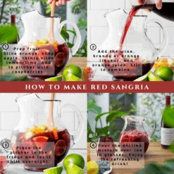 Sangria Drink Mix & Acrylic Beverage Pitcher With Lid | 72 Oz | Homemade Make-Your-Own Sangria - Dried Fruit, Sangria Mixing Powder & Plastic Water Pitchers, Clear Tritan - Dishwasher Safe BPA-Free -Refined Spirits Store 2 62