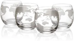 Etched World Decanter Car Whiskey Globe With 4 World Map Glasses 5 Etched World Decanter Car Whiskey Globe With 4 World Map Glasses -Refined Spirits Store 3