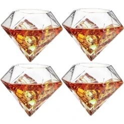 (CANADA ONLY) The Wine Savant Diamond Whiskey And Wine Decanter, Great Gift! 750ml With 4 Diamond Glasses And Beautiful Mahogany Wooden Holder Liquor, Scotch, Rum, Bourbon, Vodka, Tequila Decanter, Gifts For Dad -Refined Spirits Store 304 2 d41768d4 a9c8 4560 8f85 ae4d2417b698