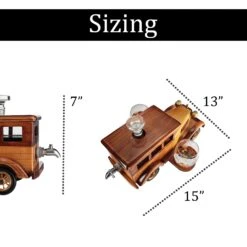 Old Fashioned Car Whiskey Decanter Set, Very Large 15" X 13" X 7" 750ml Decanter Spigot, And 2-10oz Whiskey Tumbler Old Fashion Glasses, Old Fashioned Vintage Car, Limited Edition, Great Bar Gift -Refined Spirits Store 39