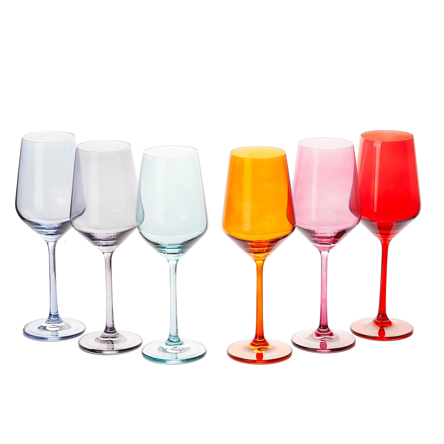 Colored Wine Glass Set, Large 12 Oz Glasses Set Of 6, Unique Italian Style Tall Stemmed For White& Red Wine, Water, Margarita Glasses, Color Tumbler, Gifts, Viral Beautiful Glassware - Dinner Party 5 Colored Wine Glass Set, Large 12 Oz Glasses Set Of 6, Unique Italian Style Tall Stemmed For White& Red Wine, Water, Margarita Glasses, Color Tumbler, Gifts, Viral Beautiful Glassware - Dinner Party - Image 5