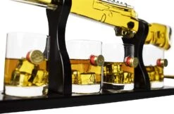 Shotgun Gun Large Whiskey & Wine Decanter Set Bullet Glasses - Limited Edition Elegant Rifle Gun Whiskey Decanter 22.5" With 4 Shotgun Bullet Whiskey Glasses And Mohogany Wooden Base The Wine Savant -Refined Spirits Store 3 af2fc8dd 4567 4a10 860f 2096f8ae8253