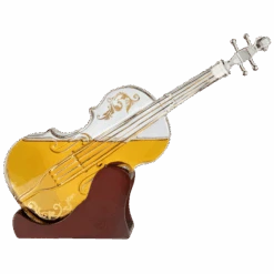 Glass Violin Decanter, Mahogany Base - The Wine Savant 1000 ML Glass Decanter For Whiskey, Scotch, Spirits, Wine Or Vodka For Music Lovers