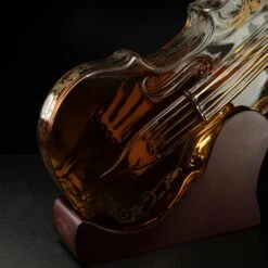 Glass Violin Decanter, Mahogany Base - The Wine Savant 1000 ML Glass Decanter For Whiskey, Scotch, Spirits, Wine Or Vodka For Music Lovers -Refined Spirits Store 404 4