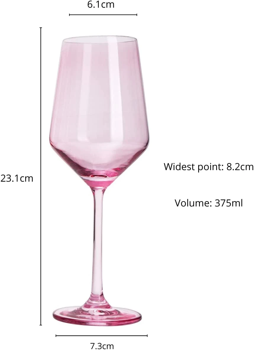 Colored Wine Glass Set,12 Oz Glasses Set Of 6, Unique Italian Style Tall Stemmed For White & Red Wine, Water, Margarita Glasses, Color Tumbler, Gift, Viral Beautiful Glassware (Blush Pink) 6 Colored Wine Glass Set,12 Oz Glasses Set Of 6, Unique Italian Style Tall Stemmed For White & Red Wine, Water, Margarita Glasses, Color Tumbler, Gift, Viral Beautiful Glassware (Blush Pink) - Image 6