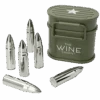 Whiskey Stones Ammunition Box Bullets Stainless Steel - Set Of 6 1.75in Bullet Chillers, The Wine Savant Stainless Steel Whiskey Rocks Bullet Shaped Ice Chillers, Beautiful Case To Take To Go! (Green)