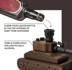 Tank Handcrafted Liquor Dispenser - The Wine Savant - Industrial Pipe Mahogany Wood Whiskey Decanter - Bar Accessories For Home Gifts For Him, Veteran's Day, Military Appreciation, Home Bar Gift -Refined Spirits Store 41wWB4alRPL