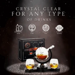 Rotating Whiskey Decanter Globe Set With 2 10OZ Etched Whiskey Glasses | 29 OZ | Moving Interactive World Globe, Gifts For Men Dad, Anniversary For Liquor Scotch Bourbon - Batteries NOT Included 11 Rotating Whiskey Decanter Globe Set With 2 10OZ Etched Whiskey Glasses | 29 OZ | Moving Interactive World Globe, Gifts For Men Dad, Anniversary For Liquor Scotch Bourbon - Batteries NOT Included -Refined Spirits Store 4 10 2516a171 1ce4 4613 8a25 9ab1f3f6ce94