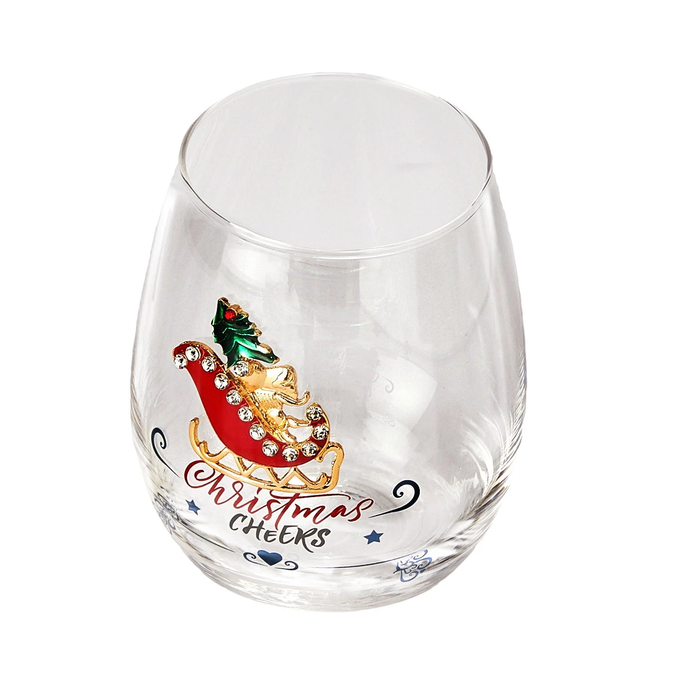 Crystal Christmas Santa's Sleigh Wine & Water Glasses - Set Of 2, 17.5oz - Xmas Diamond Merry Christmas Santa Holiday Festive Theme Stemless Glass - New Year Holiday Gifts For Men Women Friend Family 7 Crystal Christmas Santa's Sleigh Wine & Water Glasses - Set Of 2, 17.5oz - Xmas Diamond Merry Christmas Santa Holiday Festive Theme Stemless Glass - New Year Holiday Gifts For Men Women Friend Family - Image 7