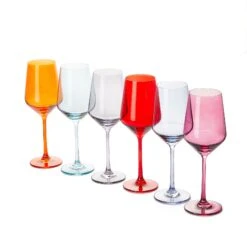 Colored Wine Glass Set, Large 12 Oz Glasses Set Of 6, Unique Italian Style Tall Stemmed For White& Red Wine, Water, Margarita Glasses, Color Tumbler, Gifts, Viral Beautiful Glassware - Dinner Party 21 Colored Wine Glass Set, Large 12 Oz Glasses Set Of 6, Unique Italian Style Tall Stemmed For White& Red Wine, Water, Margarita Glasses, Color Tumbler, Gifts, Viral Beautiful Glassware - Dinner Party -Refined Spirits Store 4 76