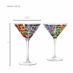Renaissance Holiday Stained Glass Windows, Artisanal Hand Painted Glassware - The Wine Savant - Gift Idea Her, Him, Birthday, Mom, Housewarming, Gifts Ideas For Women & Men (Martini Glasses) -Refined Spirits Store 4 9e3d1af1 9733 4c0f a58d 376bbd63f8d9