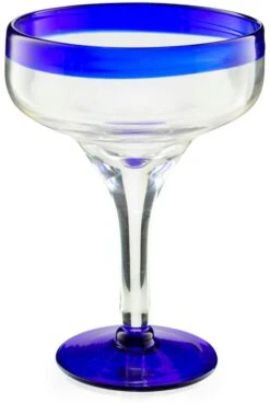 Mexican Hand Blown Glass – Set Of 4 Large 16oz, Cobalt Blue Rim Line, Luxury Margarita & Cocktail Glasses, Mexico Design Large 16oz Cobalt Cinco De Mayo - The Wine Savant, Dishwasher Safe Glassware -Refined Spirits Store 518dVgs6cAL. AC SL1100