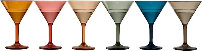Unbreakable Pastel Color Acrylic Martini Glasses | Set Of 6 | European Style Cocktail Cups 100% Tritan Drinkware, 5 Oz Dishwasher Safe BPA-free Plastic, For Wedding, Poolside Indoors & Outdoors 8 Unbreakable Pastel Color Acrylic Martini Glasses | Set Of 6 | European Style Cocktail Cups 100% Tritan Drinkware, 5 Oz Dishwasher Safe BPA-free Plastic, For Wedding, Poolside Indoors & Outdoors - Image 8