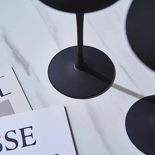 Matte Black Crystal Wine Glass - Set Of 2 - Gift For Her, Him, Friend - Large 20 Oz Glasses, Unique Italian Style Tall Drinkware - For Red & White, Colored Glassware - Gothic, Wedding, Halloween 5 Matte Black Crystal Wine Glass - Set Of 2 - Gift For Her, Him, Friend - Large 20 Oz Glasses, Unique Italian Style Tall Drinkware - For Red & White, Colored Glassware - Gothic, Wedding, Halloween - Image 5