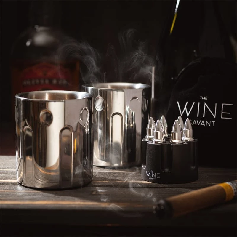 2 Metal Ice Cups & Bullet Chillers By The Wine Savant - Whiskey Stones Bullets Stainless Steel With Revolver Case, 1.75in Bullet Chillers Set Of 6, Whiskey Gift Sets, Military Gifts, Veteran Gifts 7 2 Metal Ice Cups & Bullet Chillers By The Wine Savant - Whiskey Stones Bullets Stainless Steel With Revolver Case, 1.75in Bullet Chillers Set Of 6, Whiskey Gift Sets, Military Gifts, Veteran Gifts - Image 7