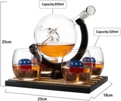 Republican Party Wine & Whiskey Decanter Set, Proud Republicans Vote Red Election Decor, Washington DC Politics Gift, 750ml US Flag & 4 Glasses - Elephant Logo, RNC Gifts, Senate, House & President -Refined Spirits Store 51K2zZuOnCL. AC