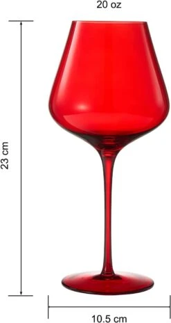 Crystal Christmas Holiday Red Colored Crystal Wine Glass Set Of 2, Gift For Hosting, Her, Wife, Mom Friend - Large 20 Oz Glasses, Unique Italian Style Tall Drinkware - Red & White, Color Glassware -Refined Spirits Store 51Lztxwl0BL. AC SL1500
