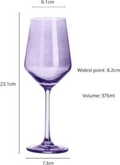 Set Of 6 Colored Wine Glasses - 12 Oz Hand Blown Italian Style Crystal Bordeaux Wine Glasses - Premium Stemmed Colored Glassware - Unique Drinking Glasses (6, Lavender Purple) 11 Set Of 6 Colored Wine Glasses - 12 Oz Hand Blown Italian Style Crystal Bordeaux Wine Glasses - Premium Stemmed Colored Glassware - Unique Drinking Glasses (6, Lavender Purple) -Refined Spirits Store 51OpLeSK09L. AC SL1300 1