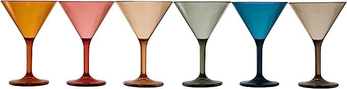 Unbreakable Pastel Color Acrylic Martini Glasses | Set Of 6 | European Style Cocktail Cups 100% Tritan Drinkware, 5 Oz Dishwasher Safe BPA-free Plastic, For Wedding, Poolside Indoors & Outdoors 7 Unbreakable Pastel Color Acrylic Martini Glasses | Set Of 6 | European Style Cocktail Cups 100% Tritan Drinkware, 5 Oz Dishwasher Safe BPA-free Plastic, For Wedding, Poolside Indoors & Outdoors - Image 7