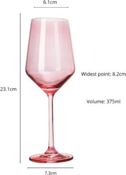 Set Of 6 Colored Wine Glasses - 12 Oz Hand Blown Italian Style Crystal Bordeaux Wine Glasses - Premium Stemmed Colored Glassware - Unique Drinking Glasses (6, Rose) -Refined Spirits Store 51WzGO44RYL. AC SL1300