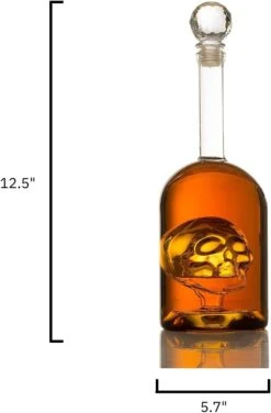 Skull Decanter In Bottler Skull Head By The Wine Savant 750ml, Skull Bottle Skull Face Enlarges With Whiskey, Tequila, Bourbon Scotch Or Rum - Great Gift For Any Bar! -Refined Spirits Store 51lYdwpYnvL. AC SL1200