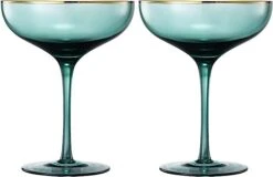 Colored Green & Gilded Rim Wine Glassware, Large 9oz Cocktail & Champagne Glasses 2-Set Vibrant Color Gold Vintage Stemmed Wine Glass, Glassware Gift Idea Perfect For Spring, Mother's Day (Coupe) -Refined Spirits Store 51oUHMSQ8RL. AC SX679