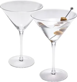 Crystal Martini Glass Set Of 2 | 10oz | Classic Luxury Cocktail With Bar Spoon & Olive Picks, Premium Hand-Blown | Classic Cocktail Clear Coupes For Manhattan, Cosmopolitan, Sidecar, Stemmed Goblets -Refined Spirits Store 51sVKIed2kL. AC SX522