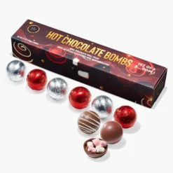 Hot Chocolate Bombs - Set Of 6-2 Flavors White & Red Swirl Design Caramel & Fudge Brownie Candy Chocolates - Delicious Cocoa Bombs Filled With Marshmallows - Gift Melting Marshmallow Delicious Gifts -Refined Spirits Store 5 7