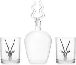 Stag Antler Whiskey Decanter Set 8.5" H With 2 Stag 12oz Glasses - Hunting Liquor Scotch Bourbon Gift For Him By The Wine Savant - Stag Deer Figurine, Hunter Gifts Luxury Decanter 750ml -Refined Spirits Store 61 K MUXnlL. AC SL1500