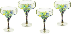 The Wine Savant Mexican Design Hand Blown Margarita Glass – Set Of 4 Luxury Hand Blown Confetti Margarita Glasses (16 Oz) (Confetti Margarita Glasses) -Refined Spirits Store 613T1DfJlhL. AC SL1500