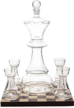 New Chess Decanter Set By The Wine Savant - Queen Chess Decanter 750ml 12" H With 4 Rook Shot Glasses 4oz - Queen's Gambit, Chess Player Gifts, Whiskey, Wine Lovers Gifts For Dad… -Refined Spirits Store 615JcKiqCPL. AC SL1500